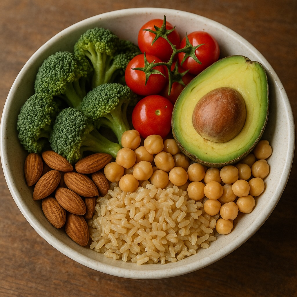 Bowl of natural whole foods